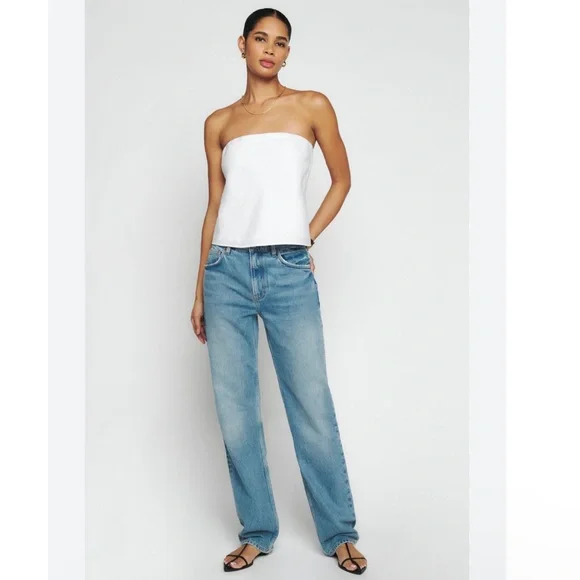 REFORMATION SPRITZ LINEN TUBE TOP - Picture 3 of 4